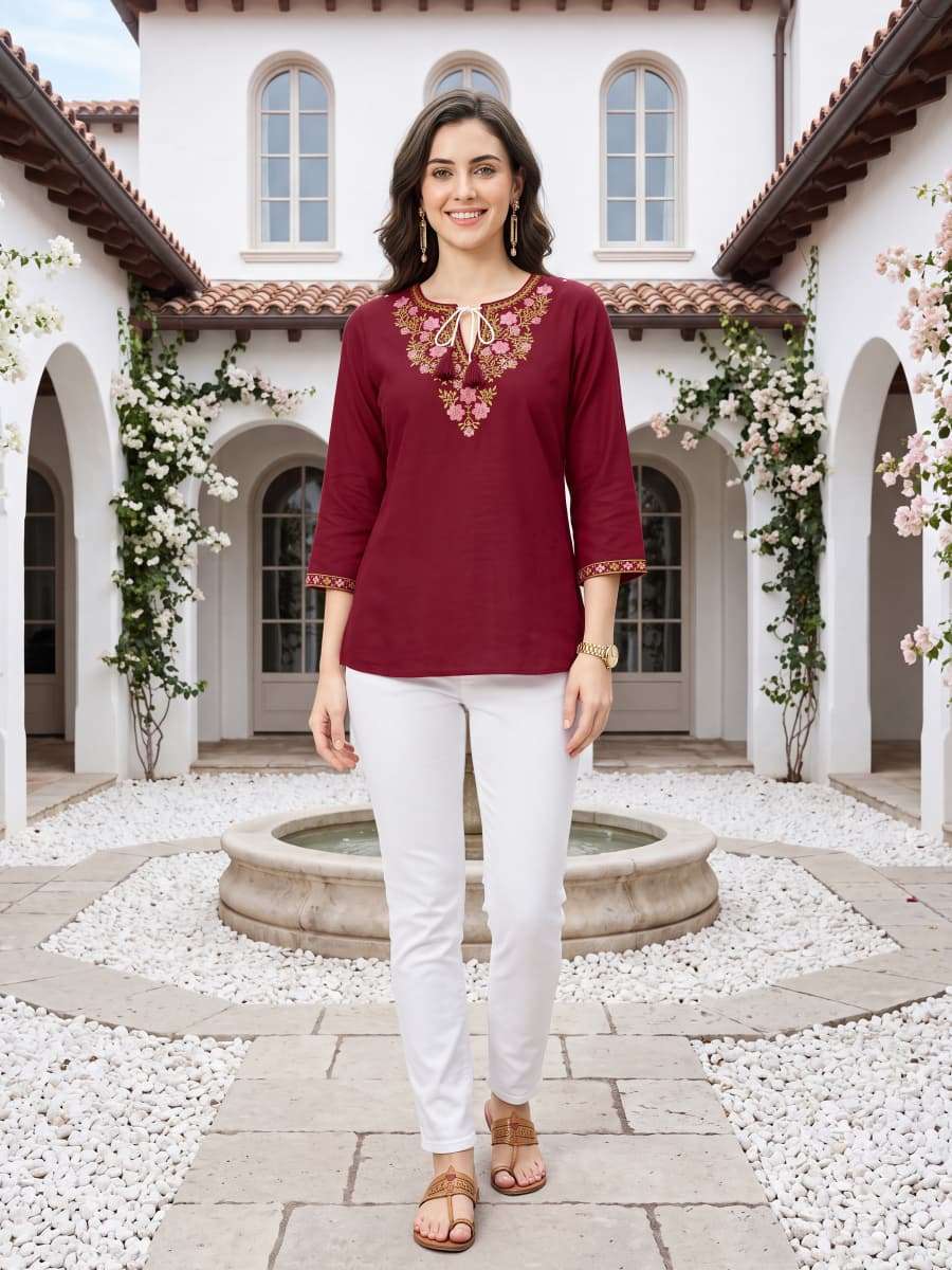 TIPS & TOPS TWINKLE VOL 2 RAYON FANCY WESTERN SHORT KURTIS DAILY WEAR LOOK SURAT